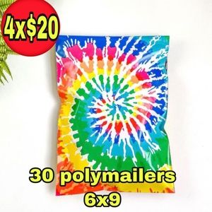 30 poly mailers tie dye print size 6x9